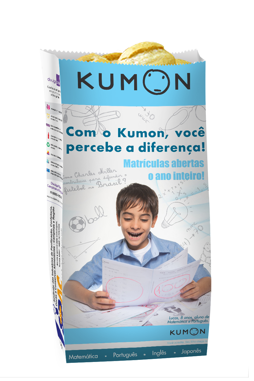 Saco de pão com publicidade Kumon