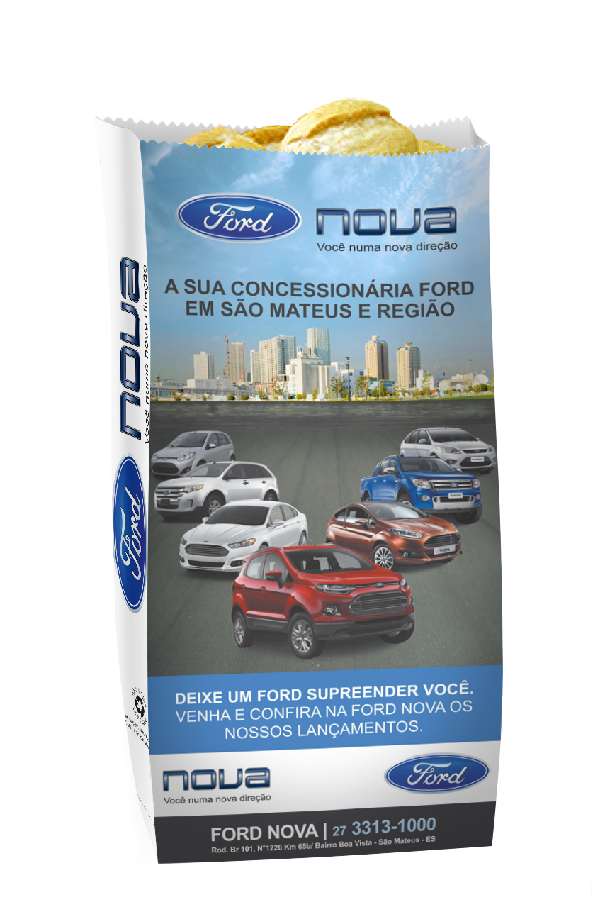 Saco de pão com publicidade São Mateus